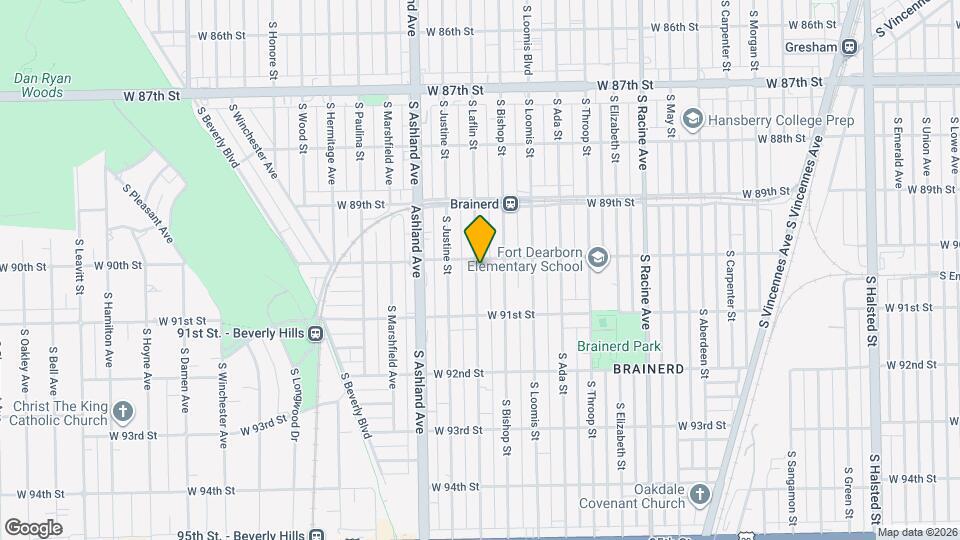 9011-9013 S Laflin St Map and Location Details