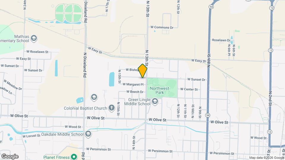 1304 W Sunset Dr Map and Location Details