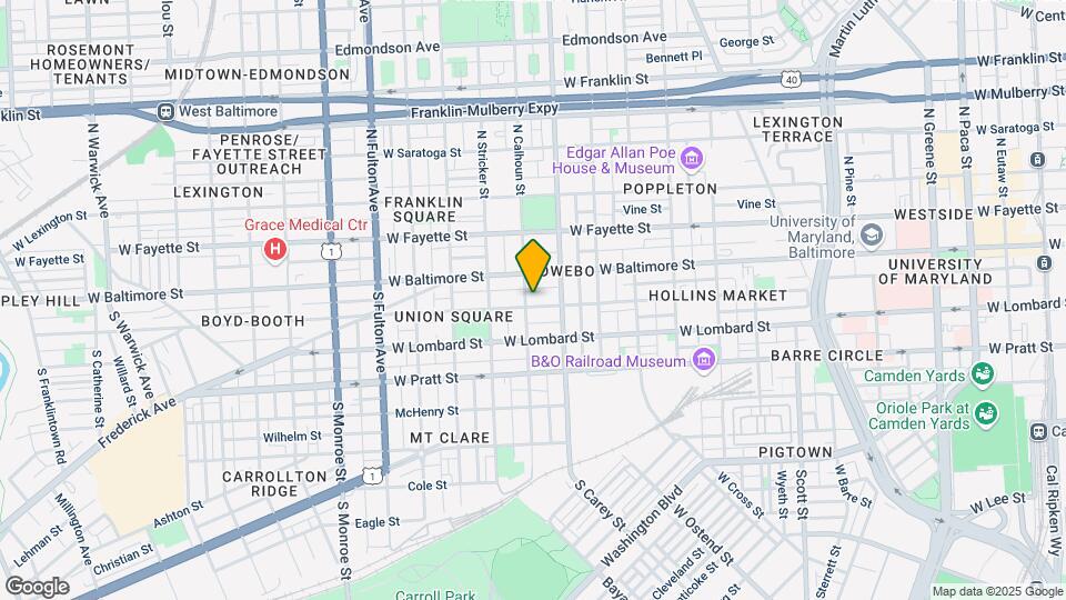 1332 Hollins St Map and Location Details