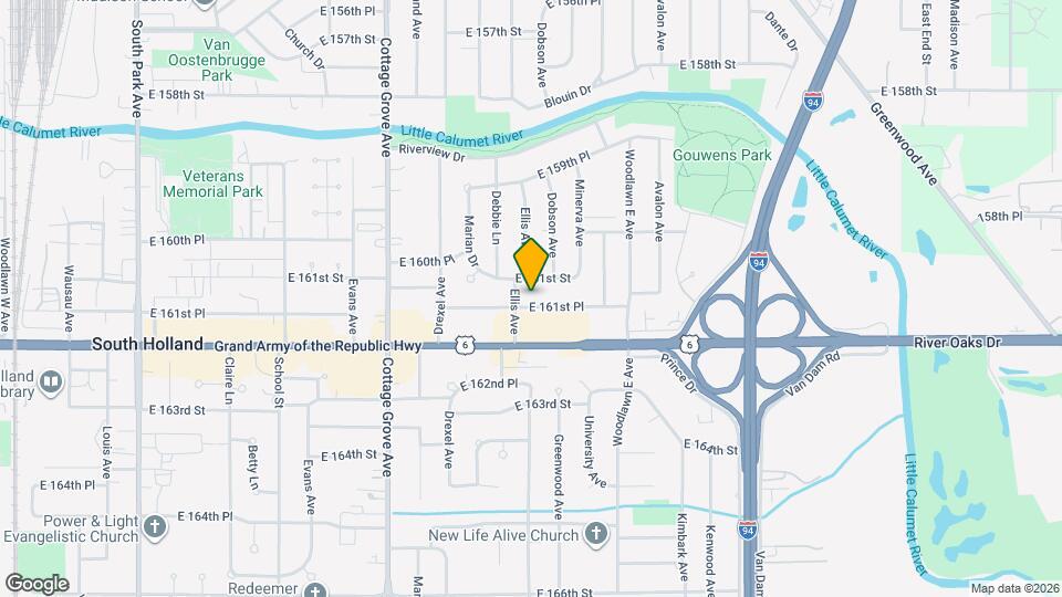 1018 E 161st Pl Map and Location Details