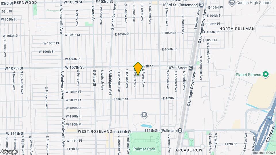 10743 S Prairie Ave Map and Location Details