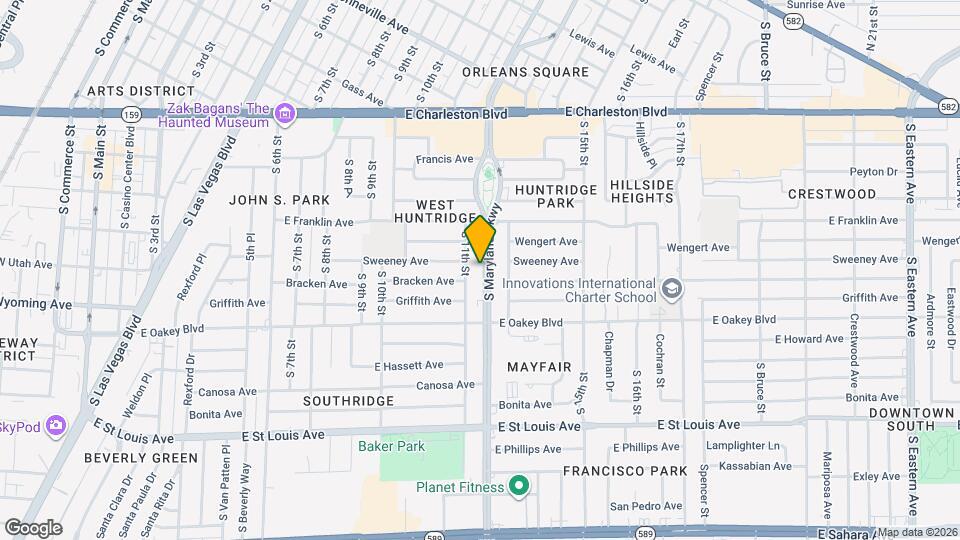 1404 S Maryland Pkwy Mapa y Detalles de la Ubicación