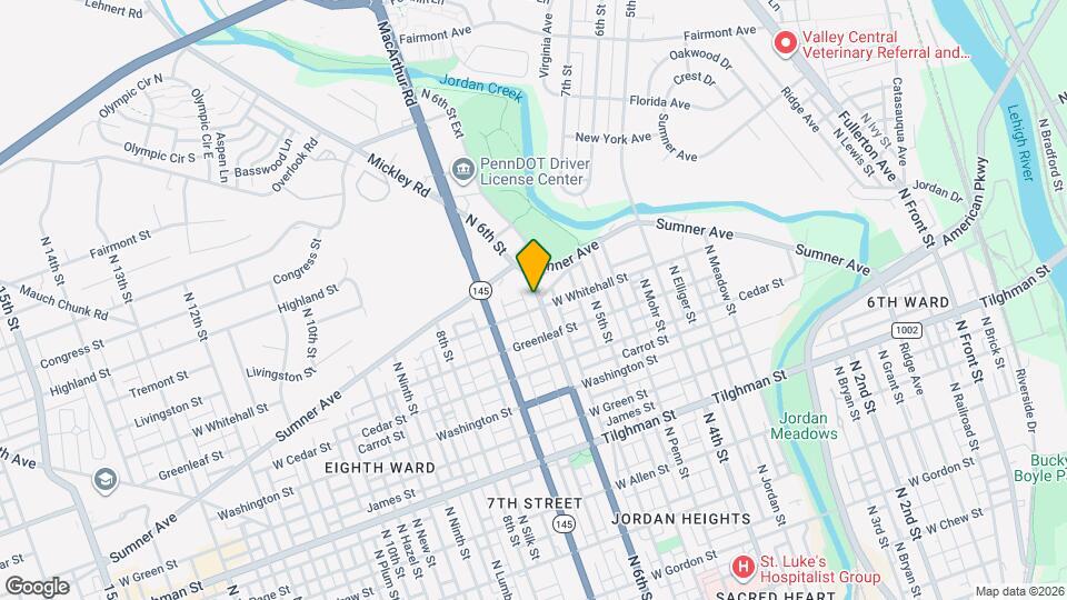 936 N 6th St Map and Location Details