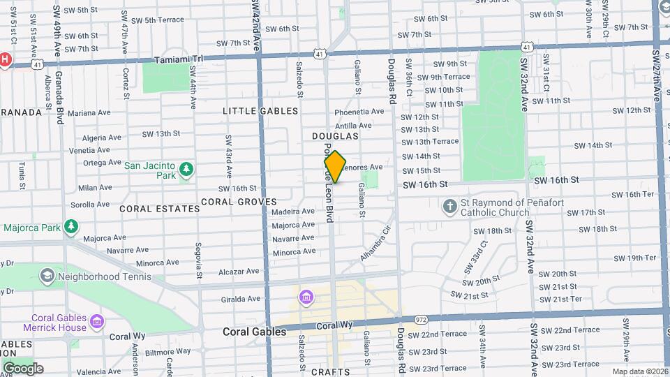 1607 Ponce de Leon Blvd Map and Location Details