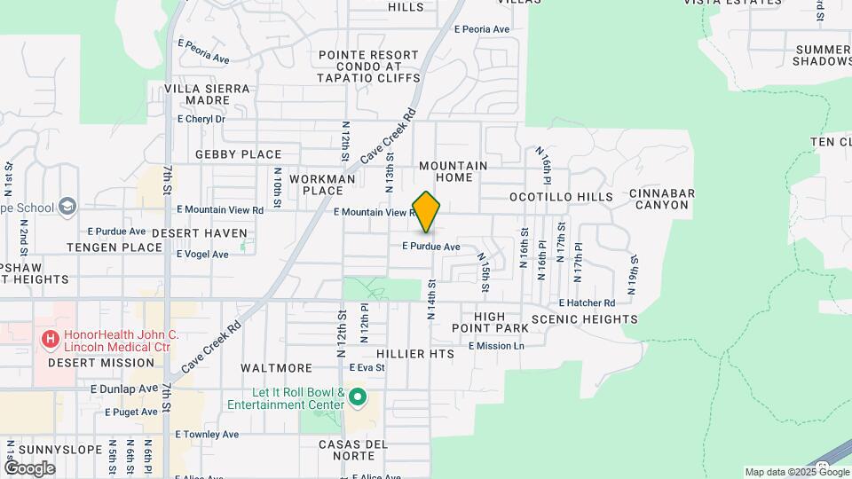 1338 E Purdue Ave Mapa y Detalles de la Ubicación