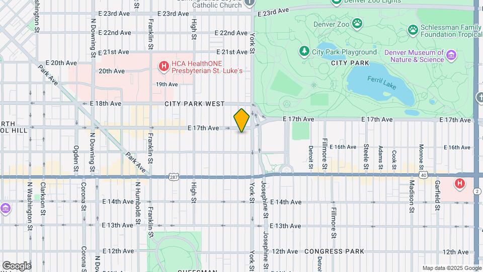 1654 N Gaylord St Map and Location Details