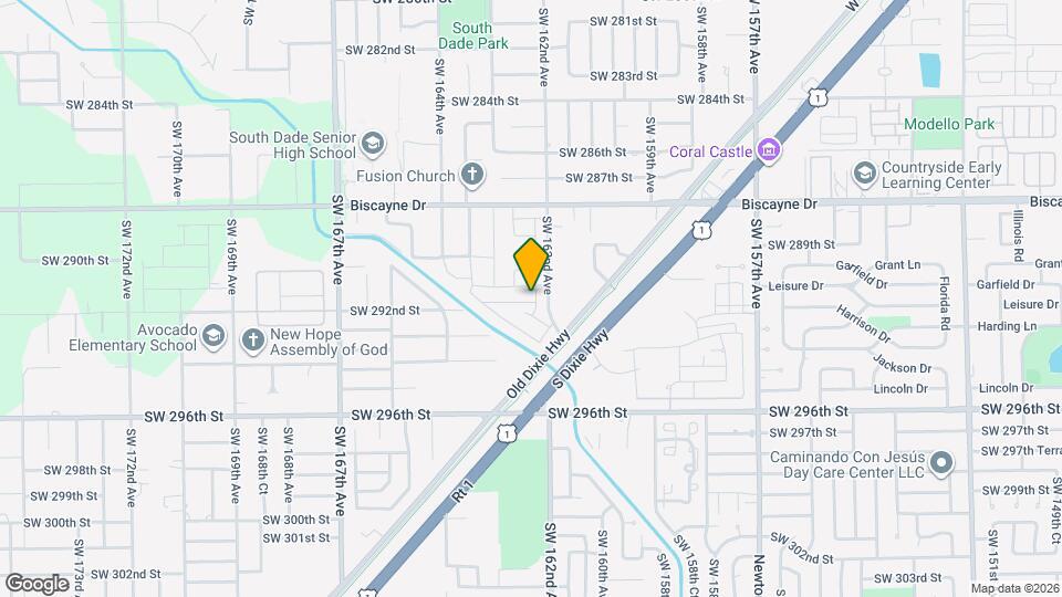 16227 SW 292nd St Map and Location Details