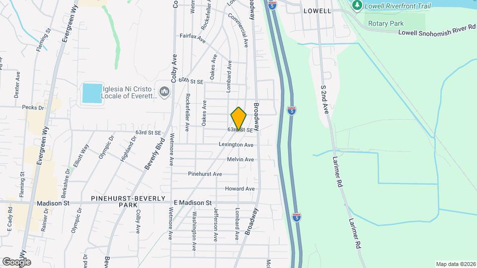6307 Commercial Ave, Unit Duplex in Everett Mapa y Detalles de la Ubicación