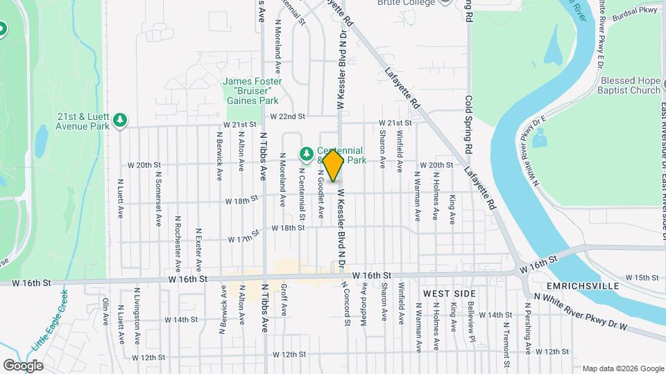 1908 Kessler Blvd North Dr, Unit Downstairs apartment Map and Location Details