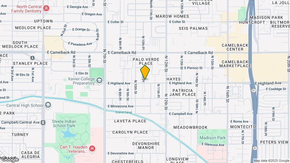 1026 E Highland Ave Map and Location Details