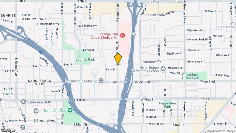 575 N Tustin Ave Mapa y Detalles de la Ubicación