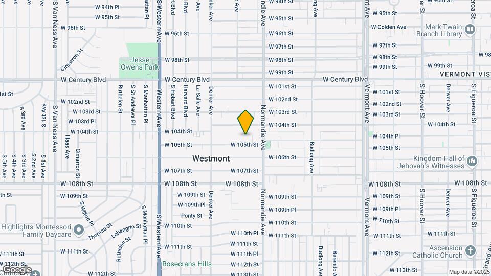 1437-1443 W 105th St Mapa y Detalles de la Ubicación