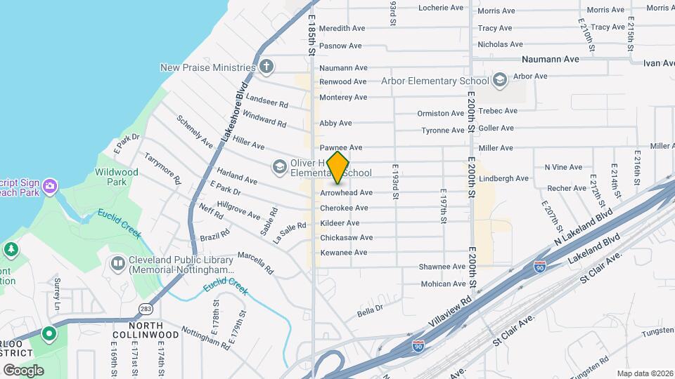 18619 Arrowhead Ave Map and Location Details
