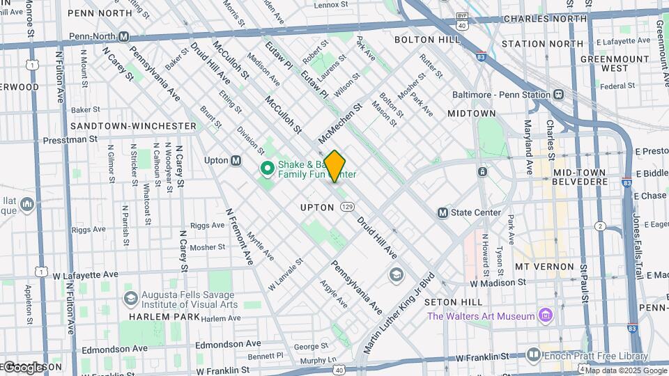 1401 Druid Hill Ave Mapa y Detalles de la Ubicación