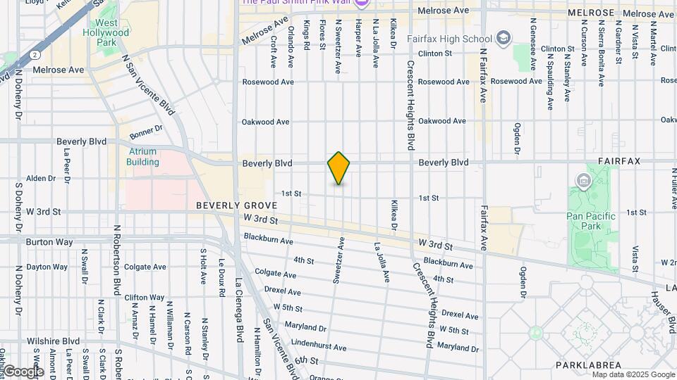 107 N Sweetzer Ave Map and Location Details