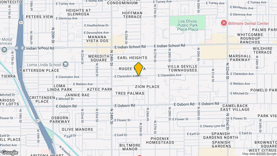 2545 E Clarendon Ave Map and Location Details