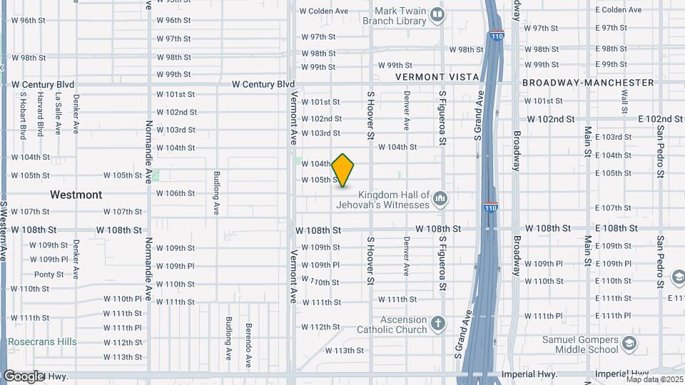 745 W 106th St Mapa y Detalles de la Ubicación