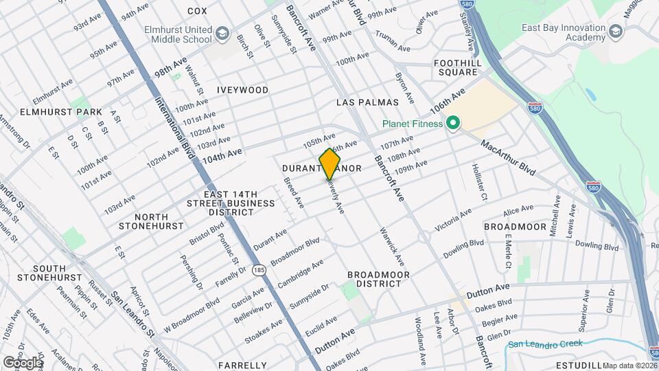 10801 Beverly Ave Mapa y Detalles de la Ubicación