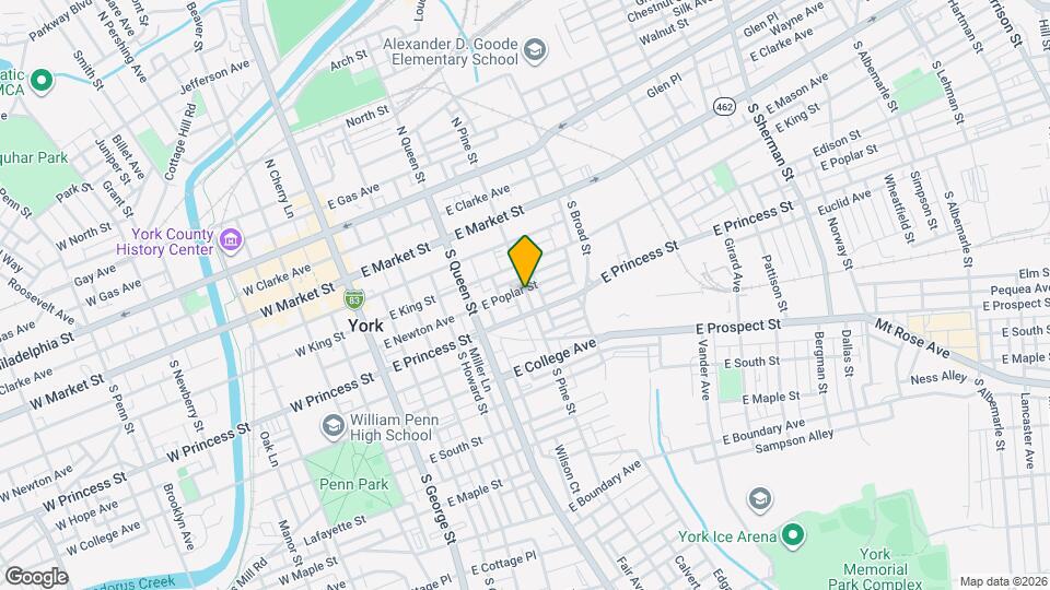 150 S Pine St Map and Location Details