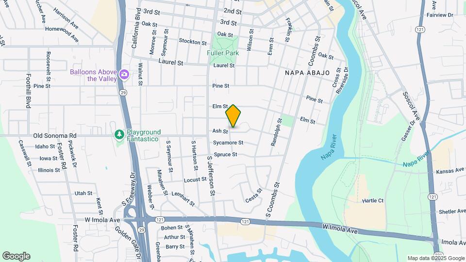 1490 Ash St, Unit Furnished Napa ADU Unit B Map and Location Details