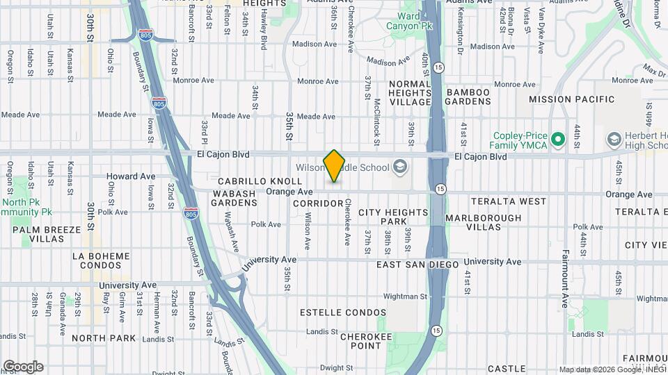 4204 1/2 Cherokee Ave Map and Location Details