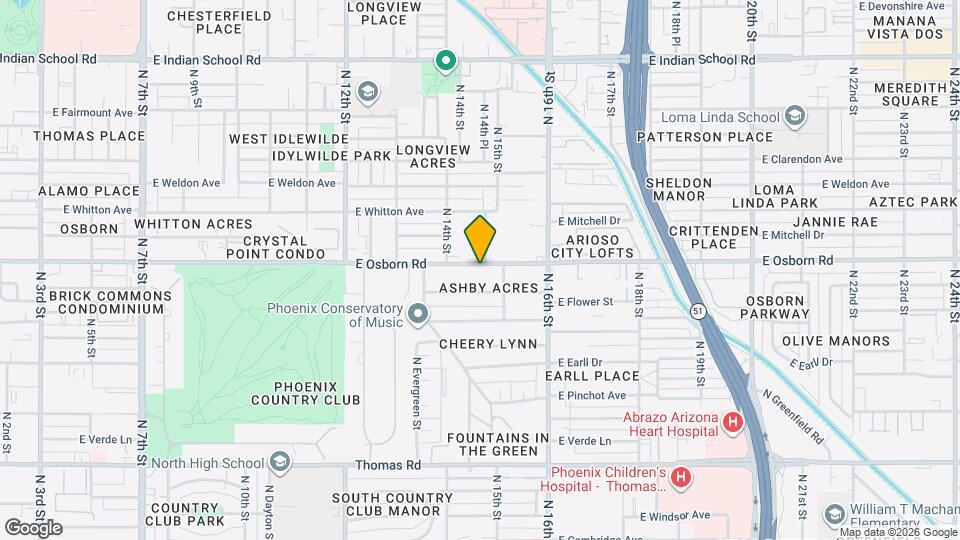 1433 E Osborn Rd Map and Location Details
