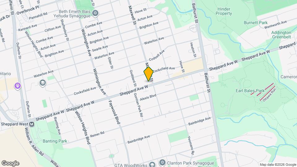 736 Sheppard Ave W Map and Location Details
