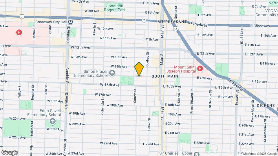 30 E 15th Ave Map and Location Details