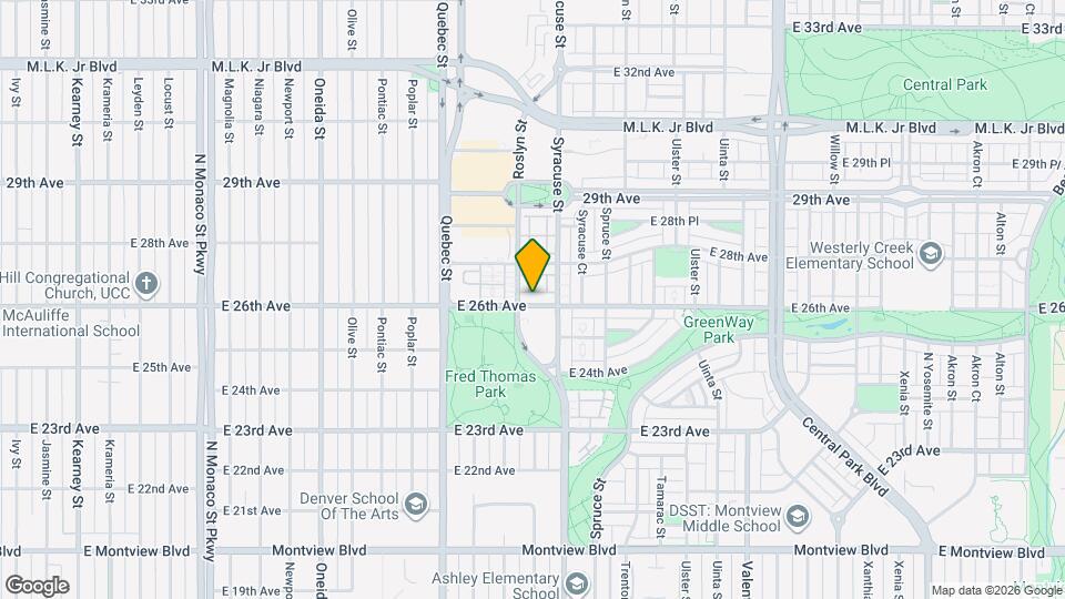 7551 E 26th Ave Map and Location Details