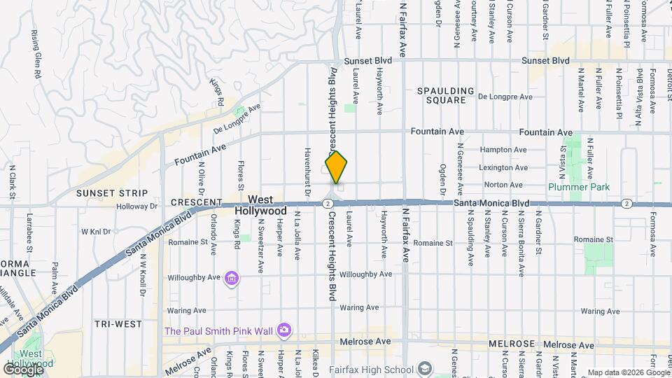 1122 N Crescent Heights Blvd Map and Location Details