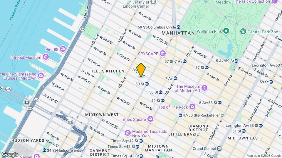 311 W 50th St Mapa y Detalles de la Ubicación
