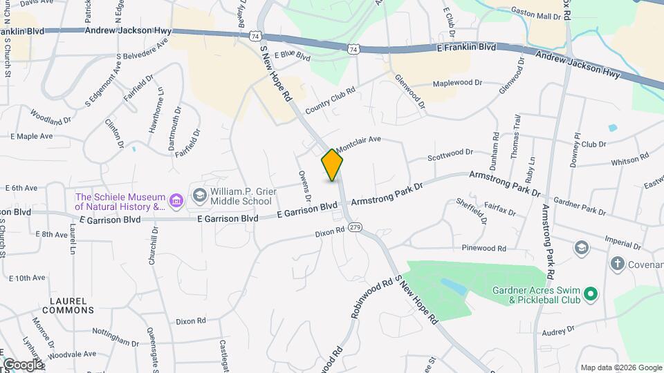 701 S New Hope Rd Map and Location Details