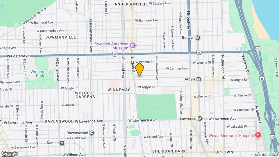 1470 W Winnemac Ave, Unit 3 Mapa y Detalles de la Ubicación