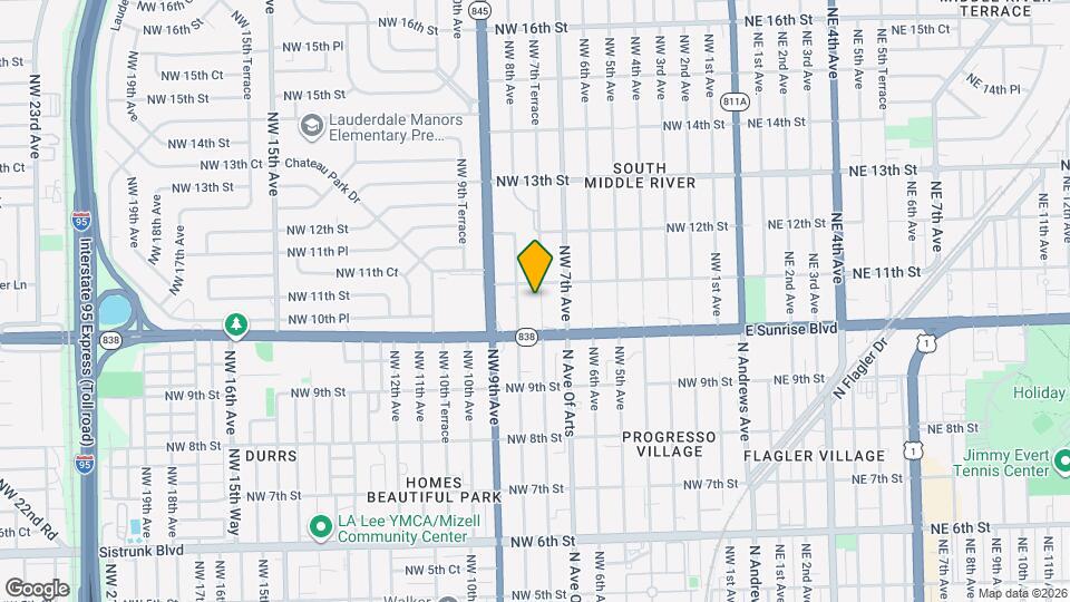 1033 NW 7th Ter, Unit 1 Map and Location Details