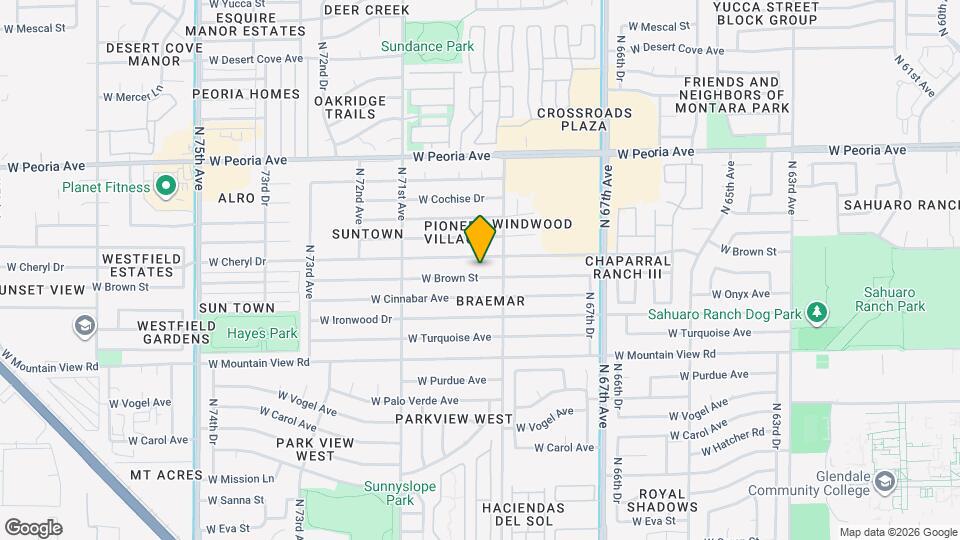 6934 W Brown St Map and Location Details