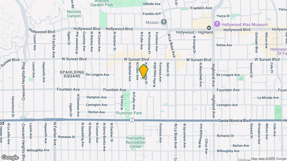 1341 N Poinsettia Pl Mapa y Detalles de la Ubicación