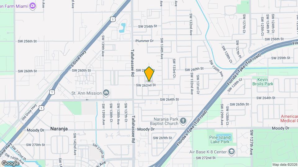 13495 SW 262nd St Map and Location Details