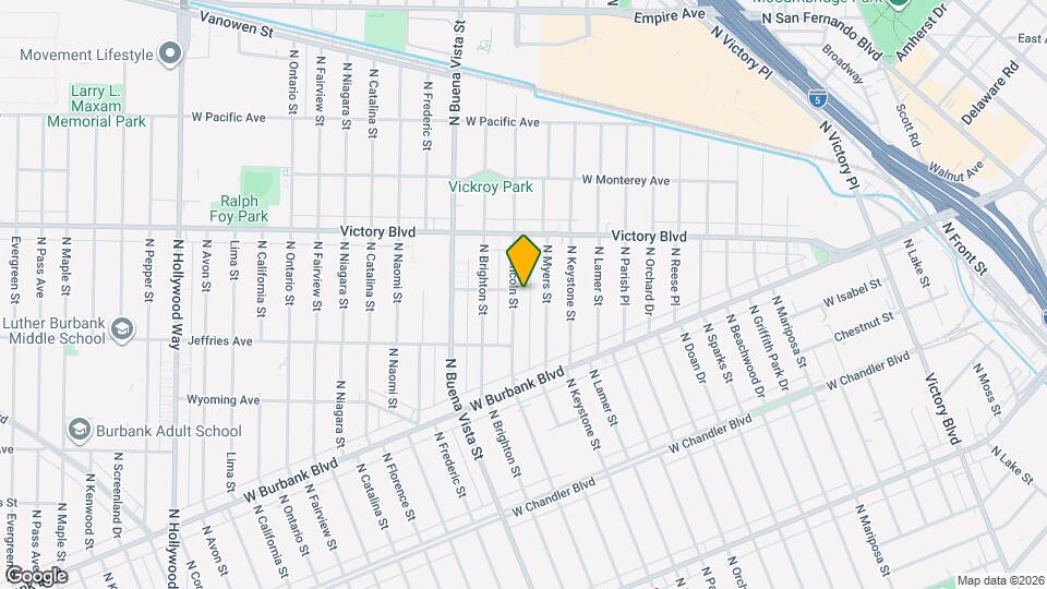 1344 N Lincoln St Mapa y Detalles de la Ubicación