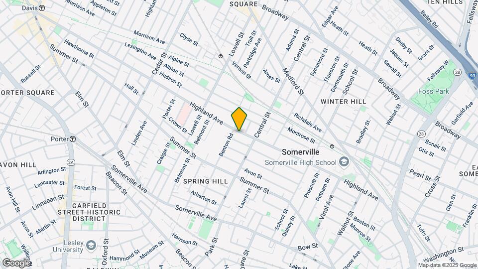168 Highland Ave, Unit 1 Map and Location Details