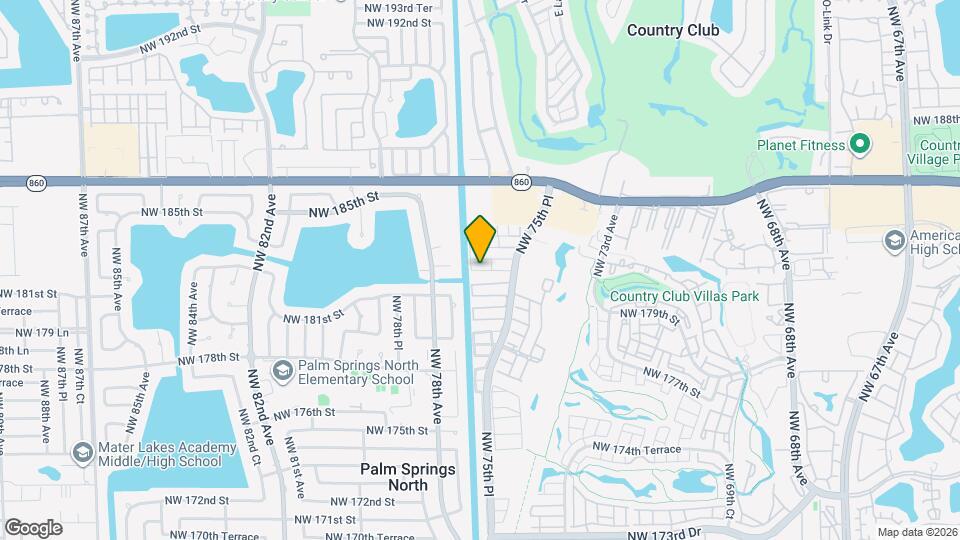 7664 NW 182nd Terrace Map and Location Details