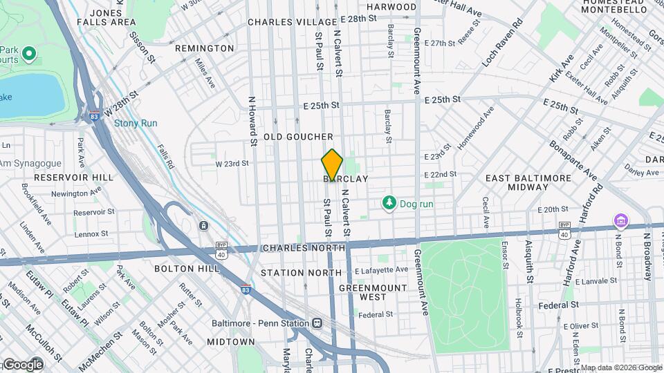 2121 St Paul St Map and Location Details