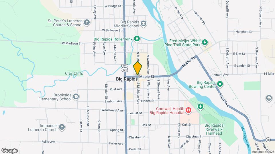 Big Rapids Historical Apartments Map and Location Details