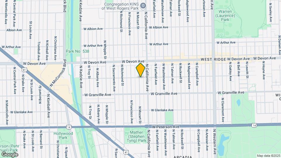 6259 N Mozart St Map and Location Details