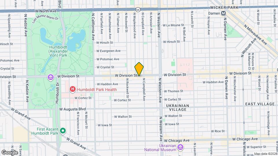 2517 W Division St, Unit 2nd fl front Map and Location Details