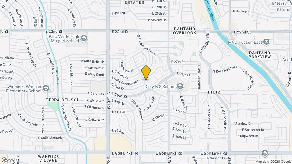 7329 E 28th Pl Map and Location Details