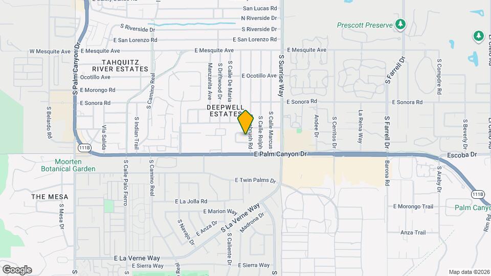 1486 E Palm Tree Dr, Unit Deepwell of the Desert Map and Location Details