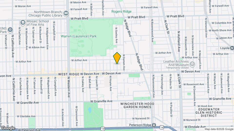 6438 N Seeley Ave Map and Location Details