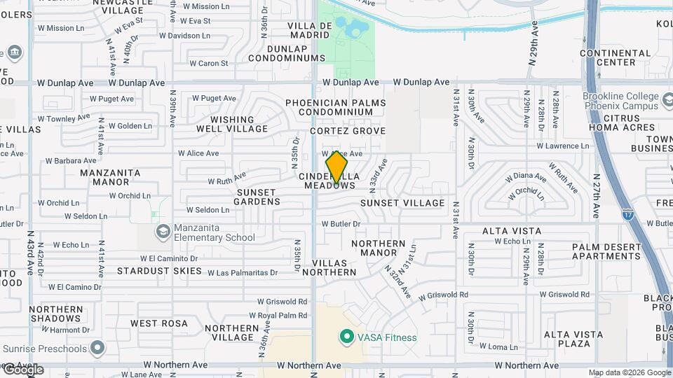 3410 W Orchid Ln Mapa y Detalles de la Ubicación