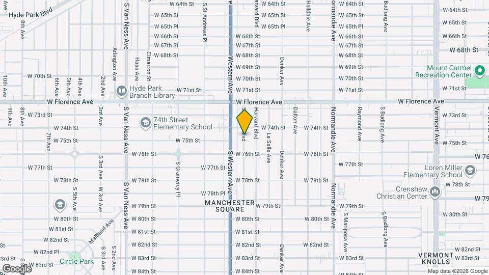 7420 S Hobart Blvd, Unit 7420 Map and Location Details