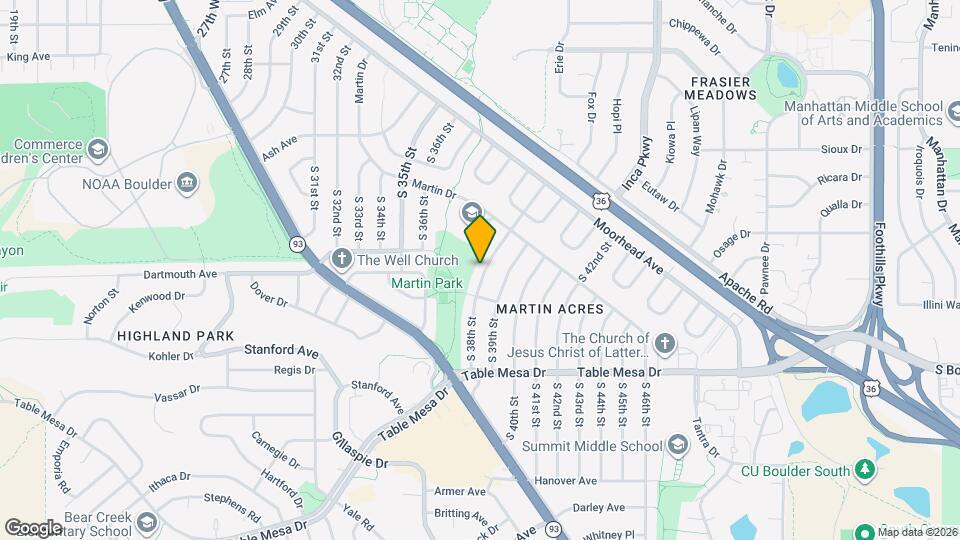 255 S 38th St Map and Location Details